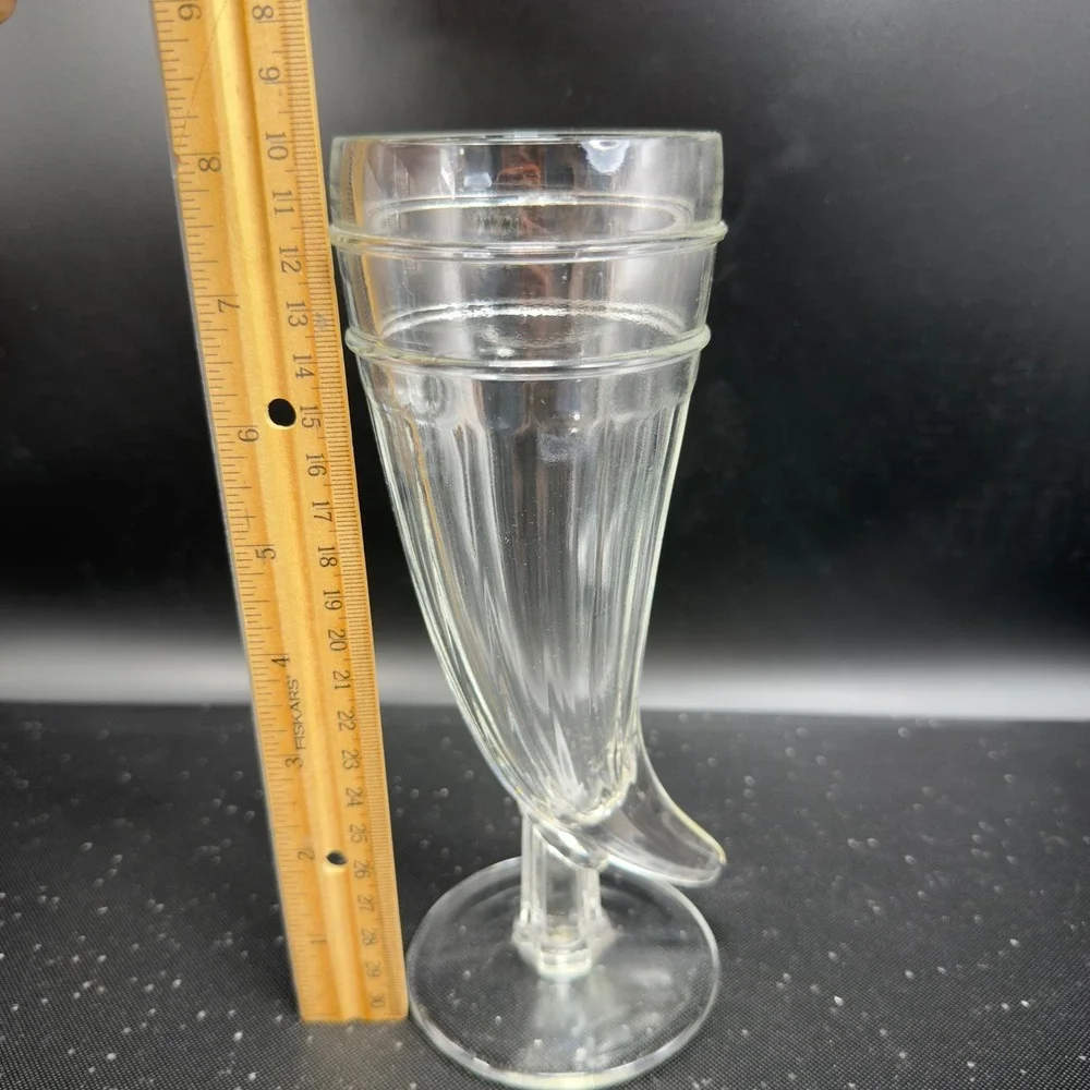 Indiana Glass‎ Cornucopia Horn of Plenty Footed Barware Glasses Cups set 2 VTG